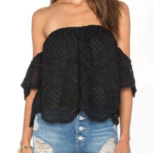 Laila Off Shoulder Top VAVA by Joy Han in Black Lace